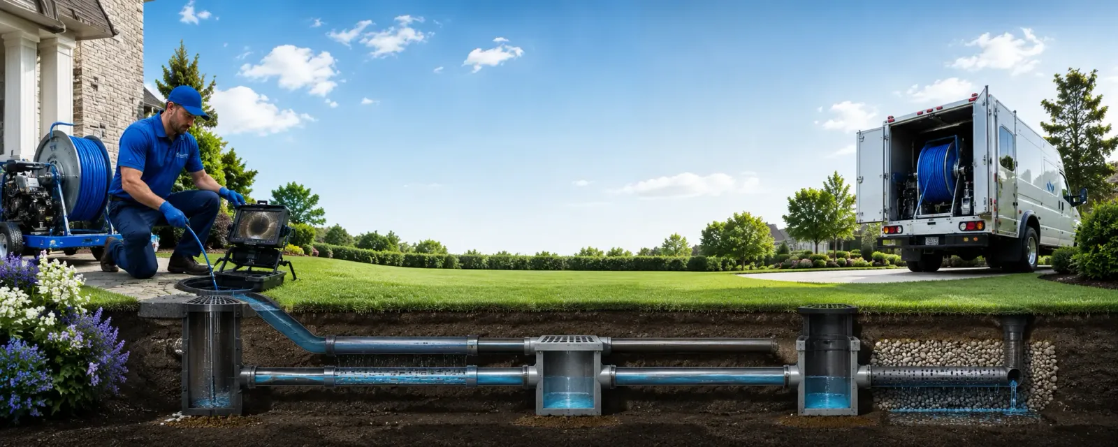 Outdoor drain cleaning information for Wolcottville, IN